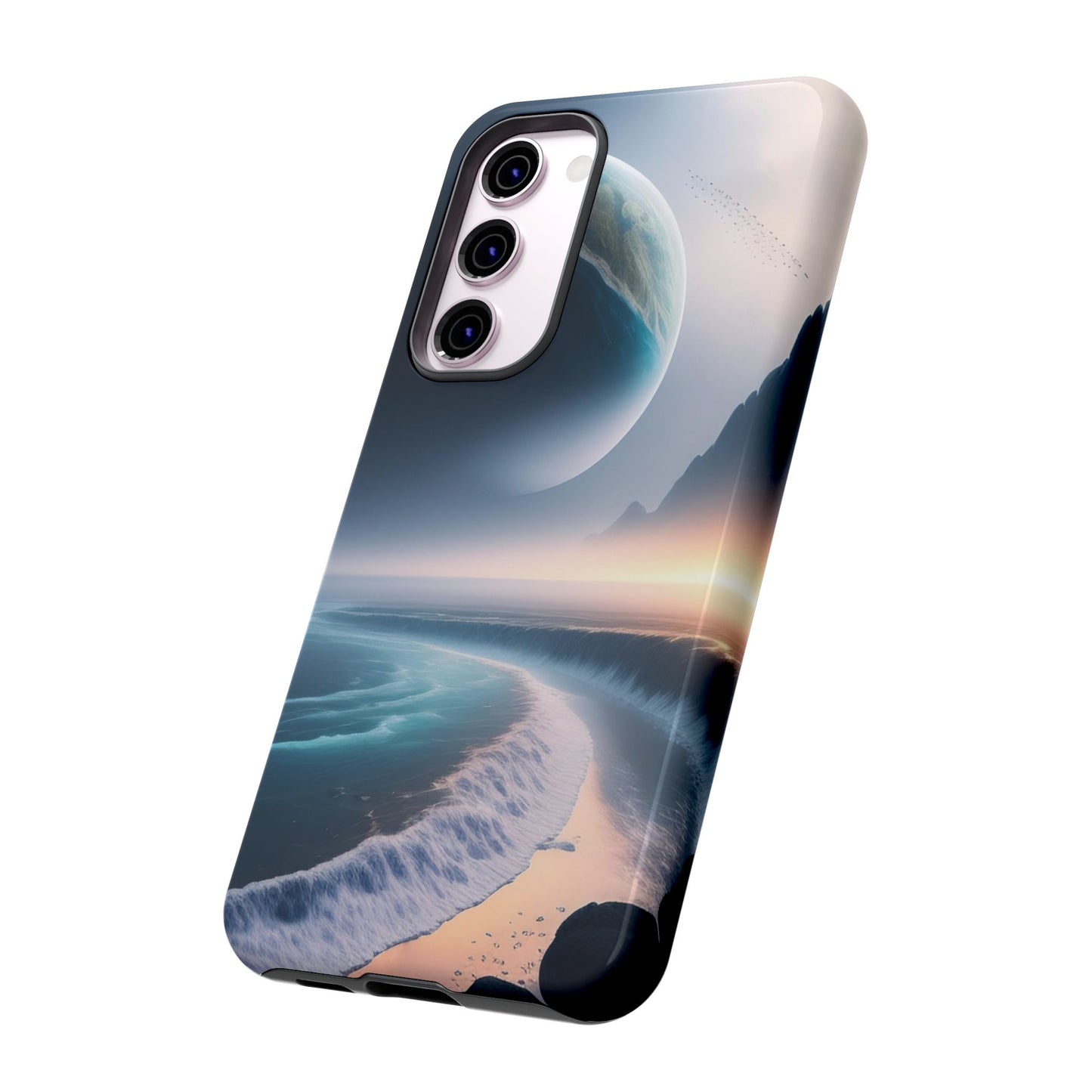 Galaxy Ocean Phone Case — Surreal Planet Beach Tough Case