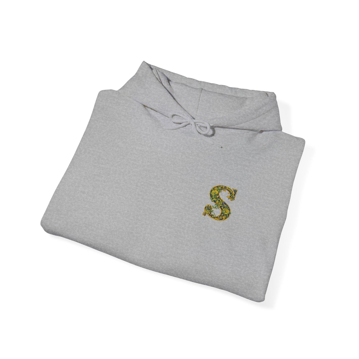 Floral S Initial Hoodie — Monogrammed Flower Letter Sweatshirt