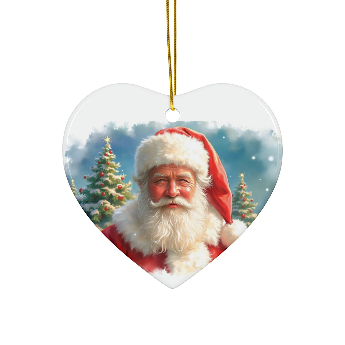 Santa Claus Ceramic Ornament, Holiday Decoration, Christmas Tree Ornament, Unique Gift, Festive Decor, Seasonal Home Accent