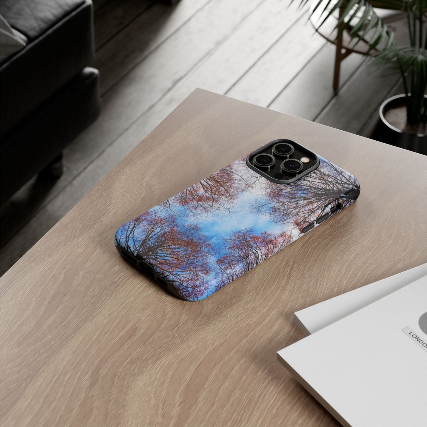 Skyward Trees Phone Case — Nature Forest Canopy Protective Tough Case