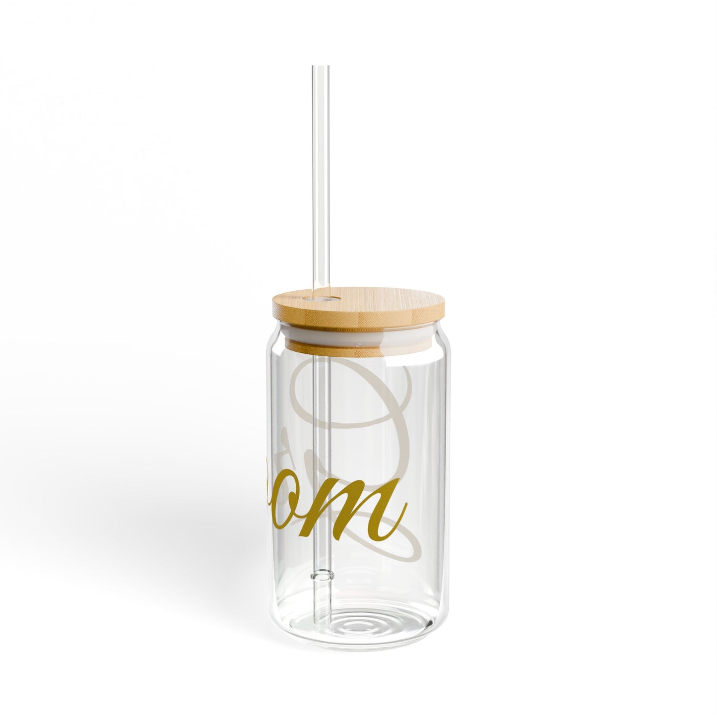 Stylish Sipper Glass with Bamboo Lid - Perfect for Smoothies