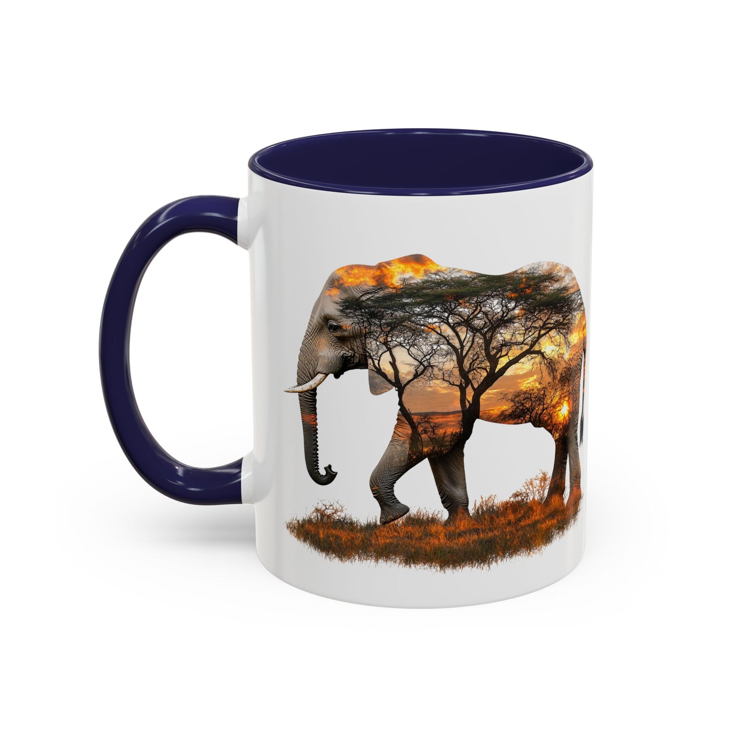 Elegant Elephant Accent Coffee Mug - Nature Lover Gift, Animal Lover Mug