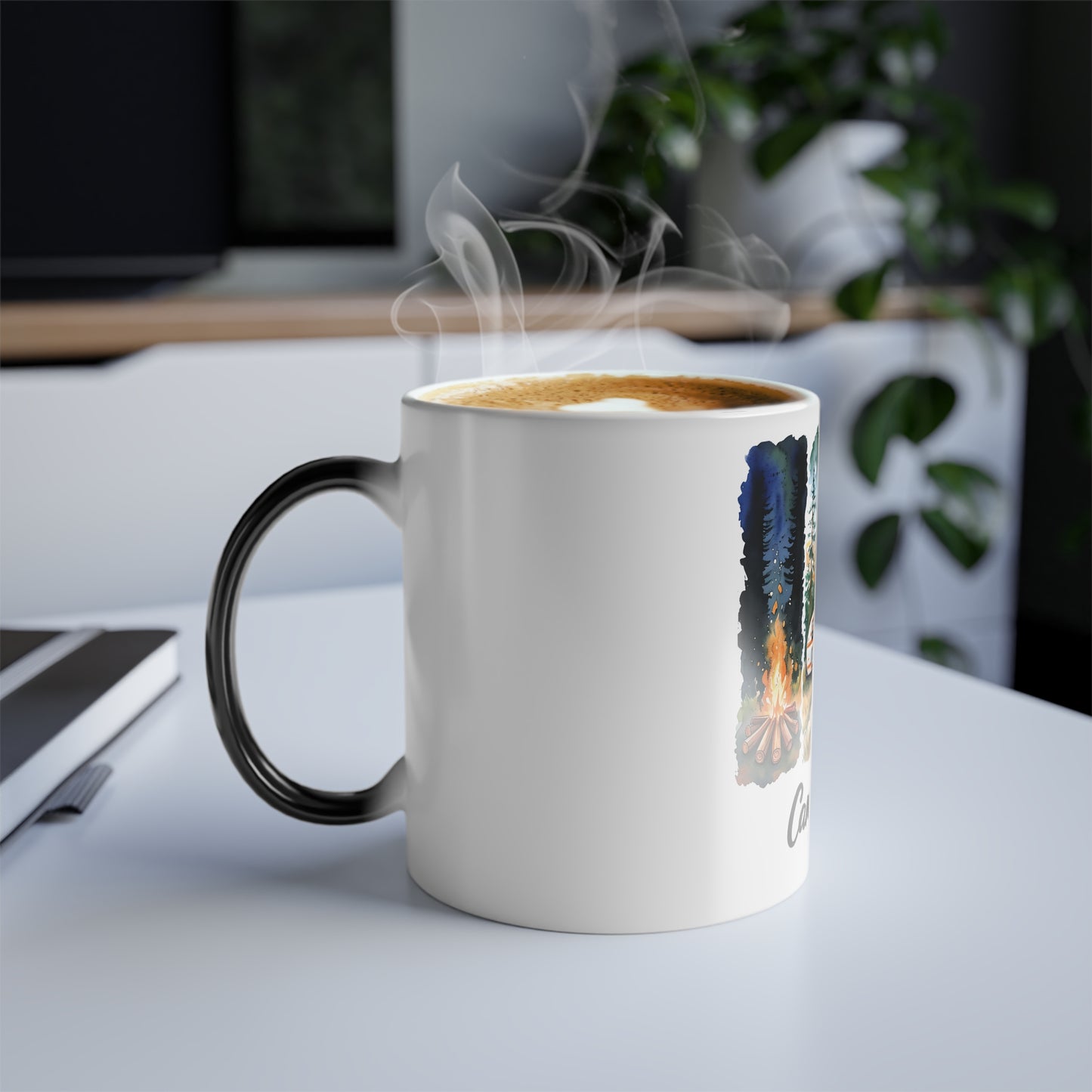 Camping Life Color-Changing Mug — 11oz Camper, Tent & Campfire Design