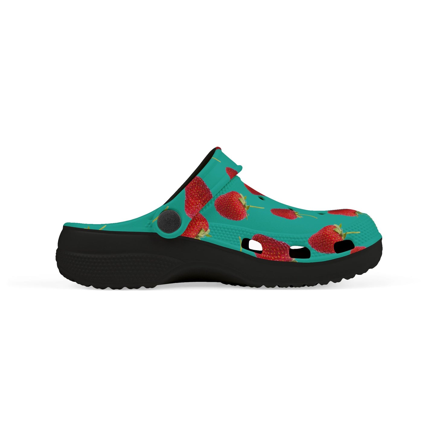 Strawberry Print Kid's EVA Foam Clogs, Fun Summer Footwear, Playful Garden Clogs, Kids Summer Shoes, Cute Outdoor Sandals