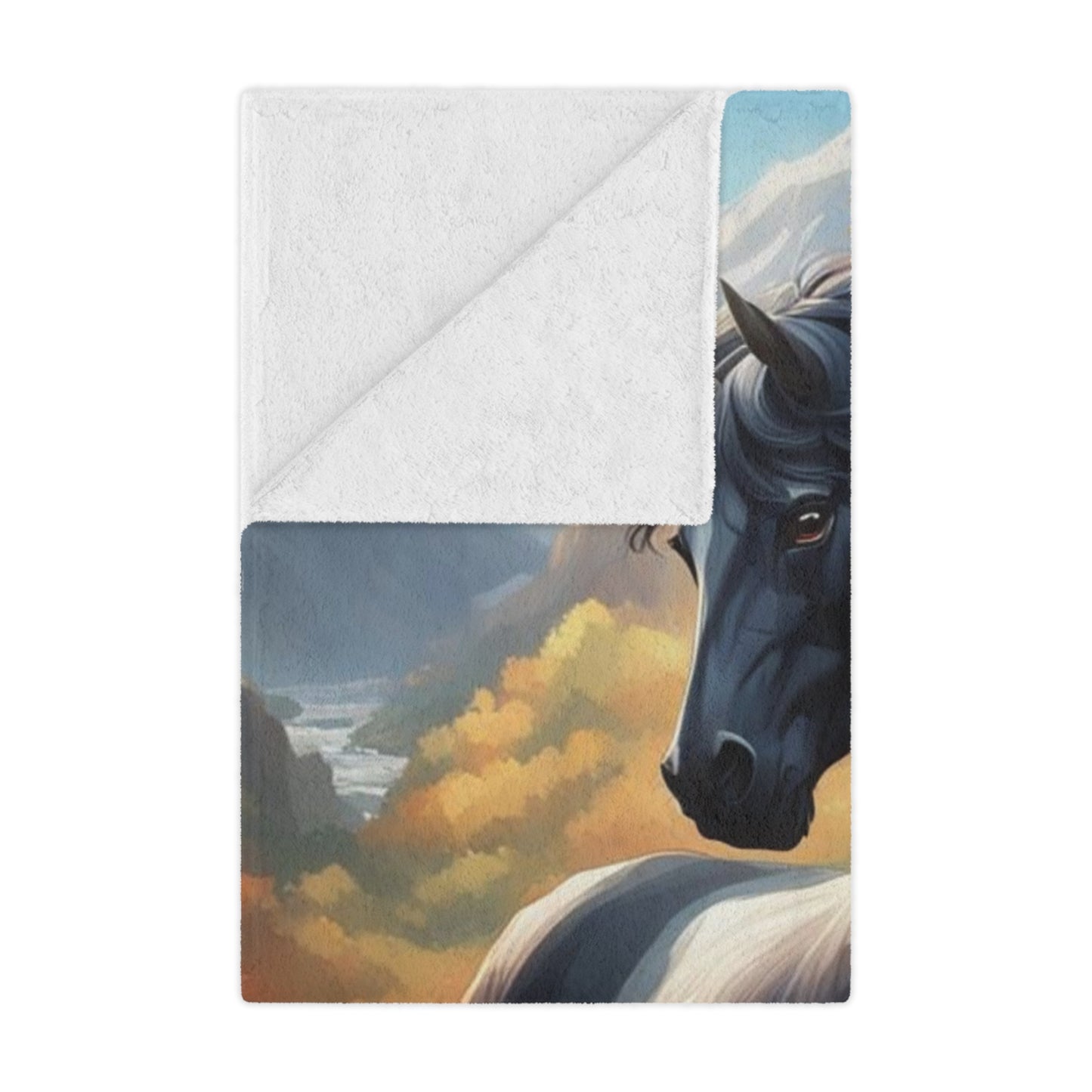 Black Unicorn Minky Blanket — Plush Fantasy Throw for Kids & Adults