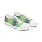 Retro Polka Chain Low Top Sneakers — Teal, Lime & Chocolate Patterned Women’s Shoes