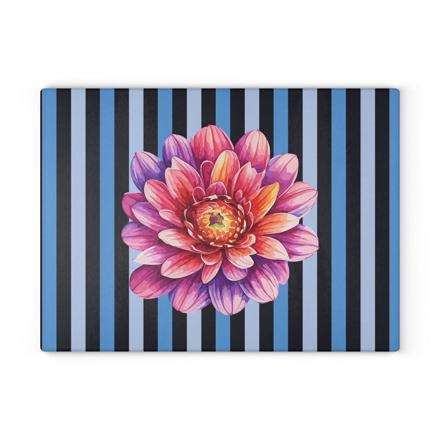 Vibrant Floral Glass Cutting Board