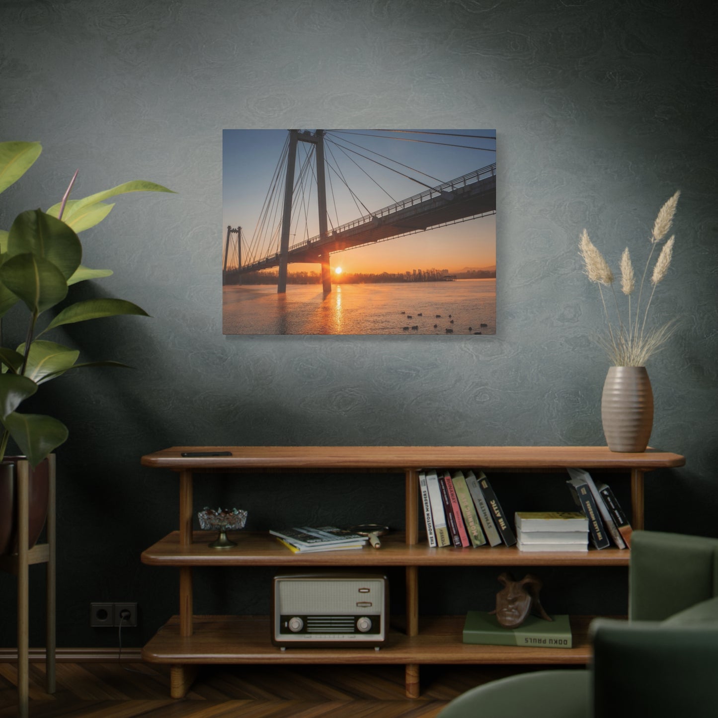 Sunrise Bridge Canvas Wall Art — Matte Stretched Canvas