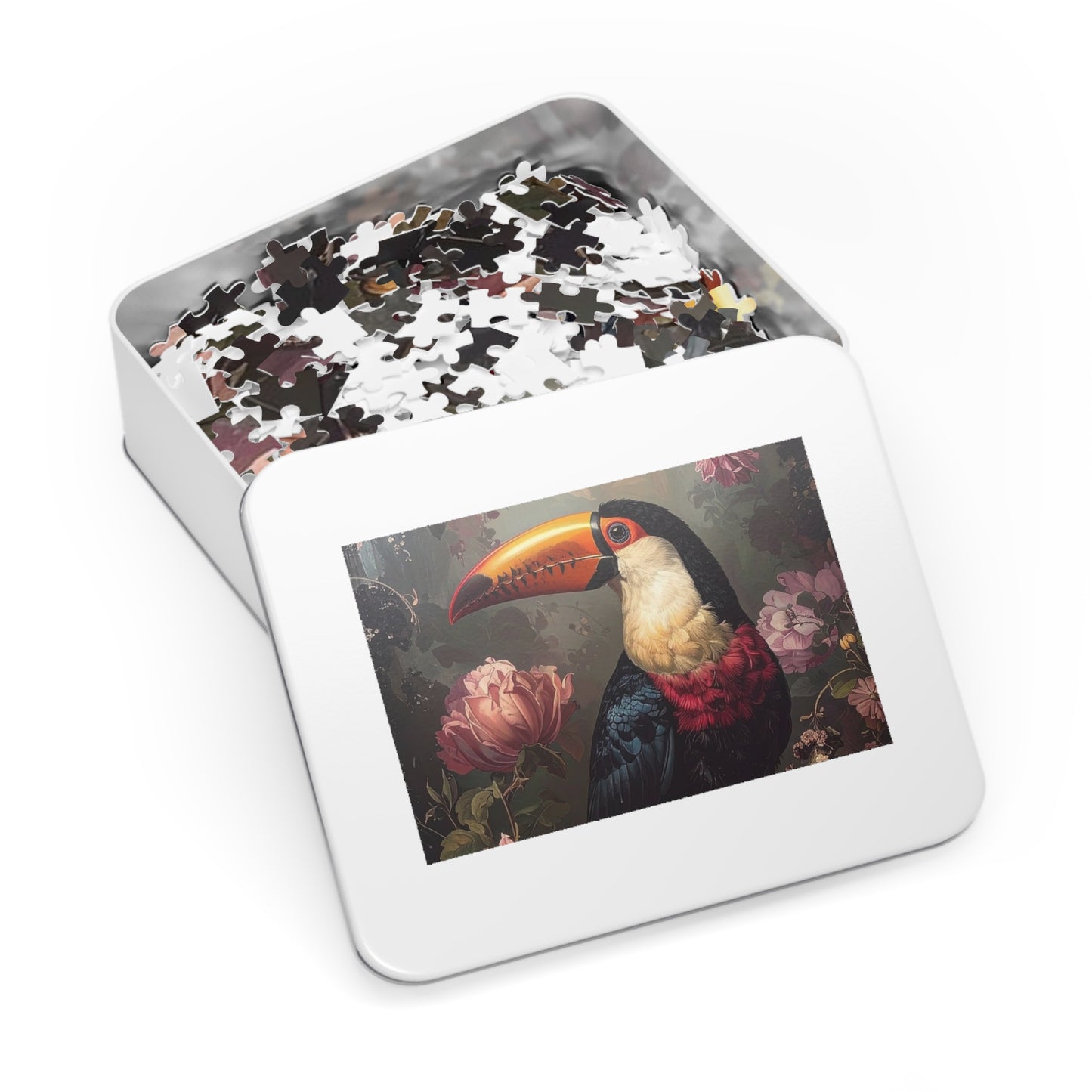 Vibrant Toucan Jigsaw Puzzle with Tin - Bird Lovers Gift, Home Decor, Family Activity, Tropical Art, Unique Presents