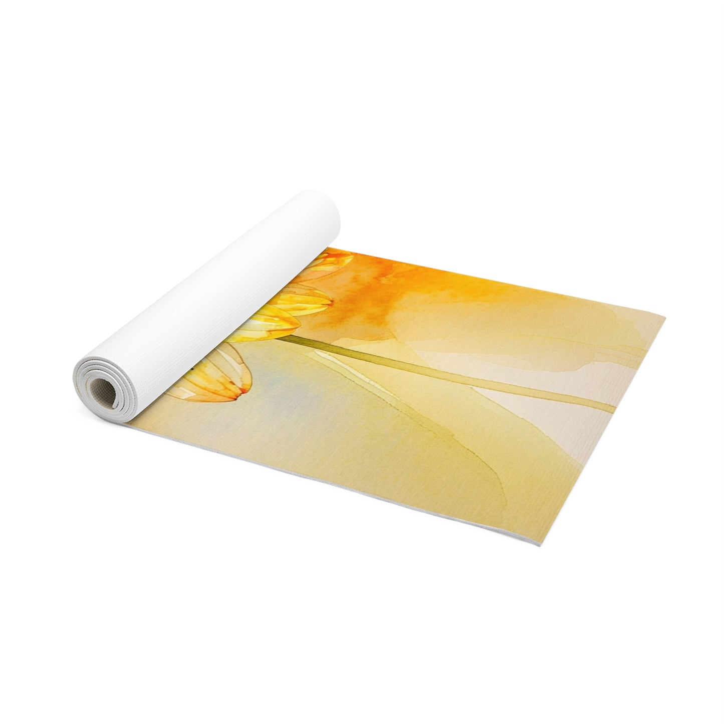 Yellow Daisy Foam Yoga Mat — Floral Sunlit Yoga Mat for Morning Practice