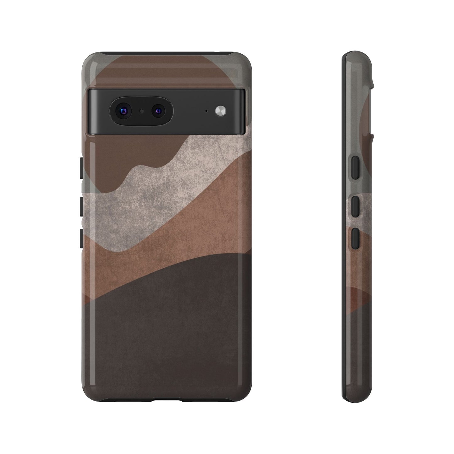 Abstract Earthtone Phone Case — Brown Layered Rugged Tough Case