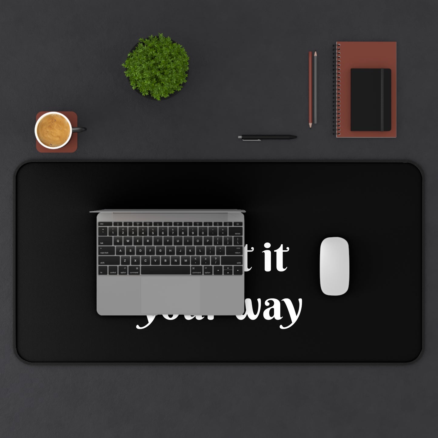 Customizable Black Desk Mat — "Print it your way" Desktop Mousepad