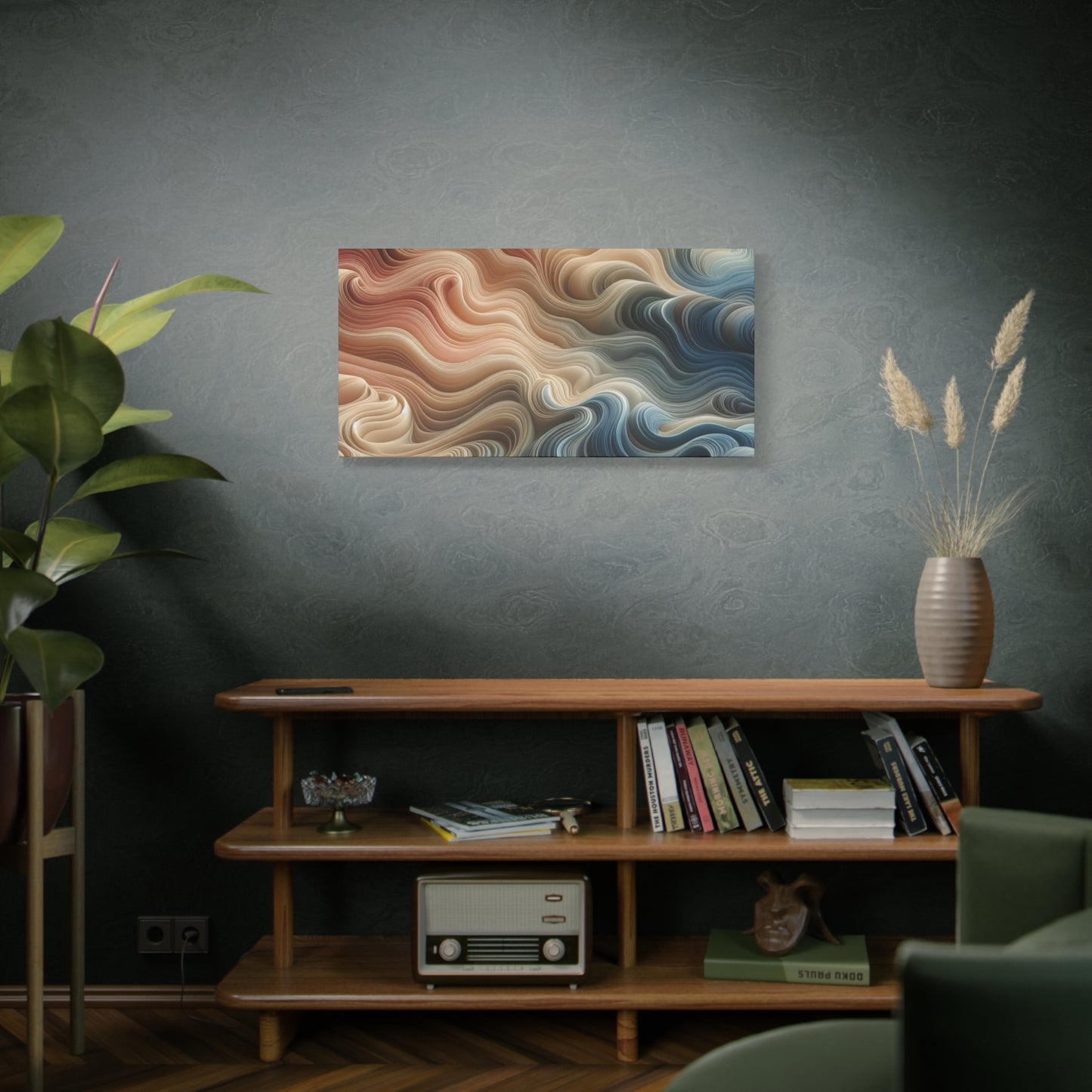 Abstract Swirl Matte Canvas Wall Art — Fluid Earth Tones, Stretched 1.25"
