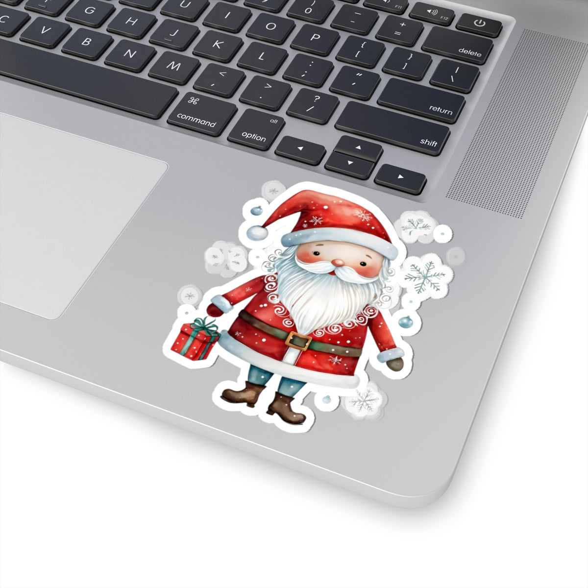 Santa Claus Kiss-Cut Sticker — Cute Christmas Santa Laptop Decal