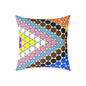 Geometric Mosaic Square Pillow — Colorful Hexagon Pattern Throw Cushion