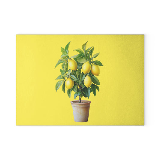 Lemon Tree Glass Cutting Board, Kitchen Decor, Culinary Gift, Cooking Essentials, Housewarming Gift, Home Chef Accessory