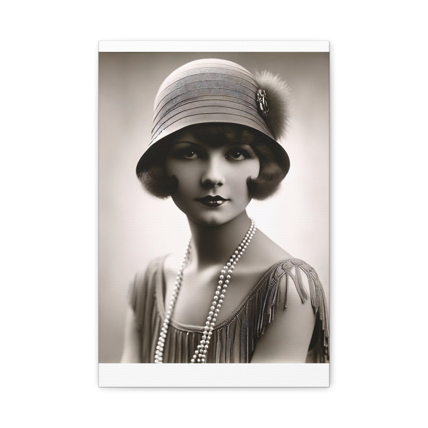 Vintage 1920s Flapper Portrait Canvas
