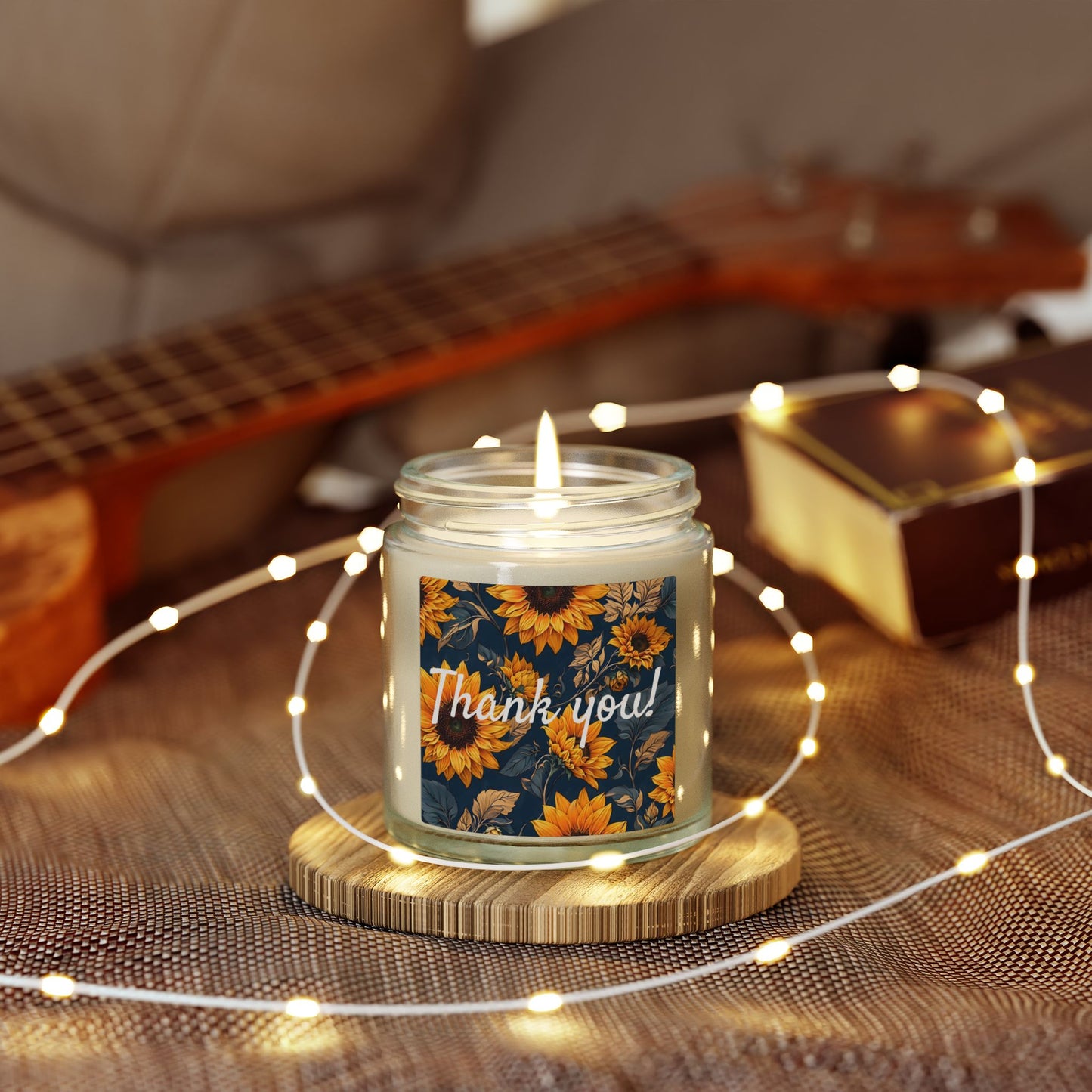 Thank You Sunflower Scented Candle — Coconut Apricot Wax (4oz/9oz)
