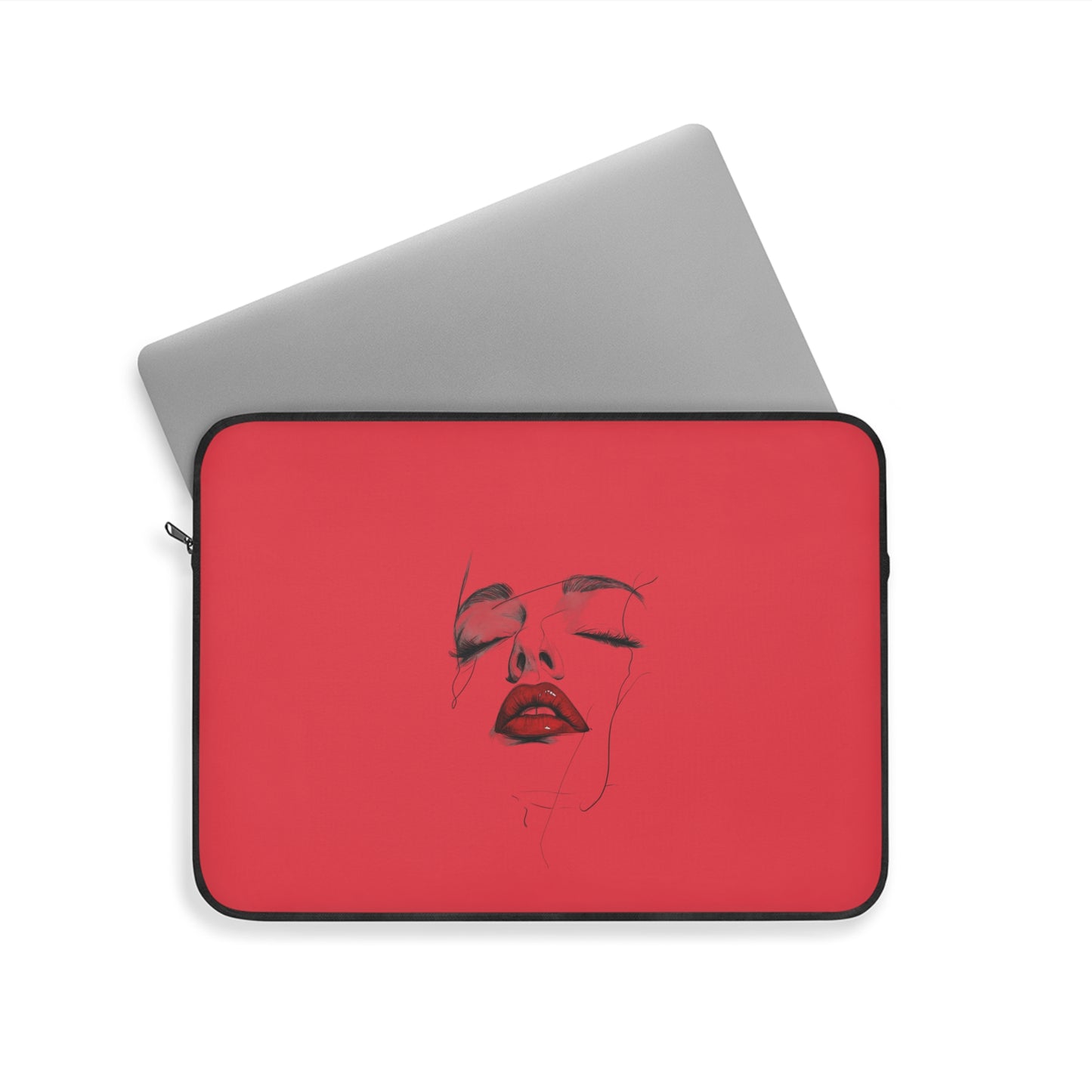 Chic Red Lip Art Laptop Sleeve | Trendy Tech Case, Gift for Her, Stylish Computer Cover, Art Lover Accessory, Unique Design