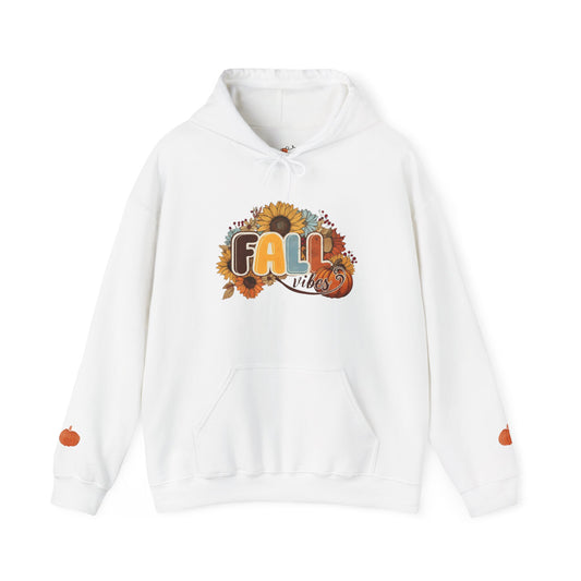 Cozy Fall Vibes Hoodie, Unisex Sweatshirt for Autumn, Pumpkin Design, Perfect for Thanksgiving, Gift for Friends, Seasonal Wear