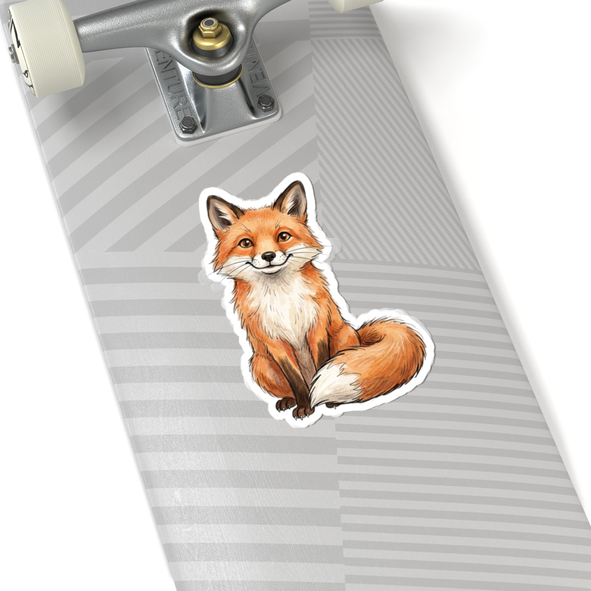 Cute Sitting Fox Sticker - Watercolor Woodland Laptop Decal