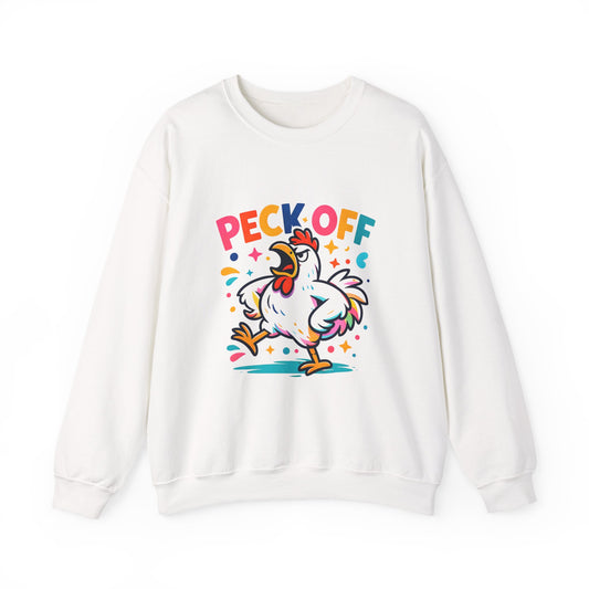 Peck Off Crewneck Sweatshirt – Funny Chicken Graphic Pullover