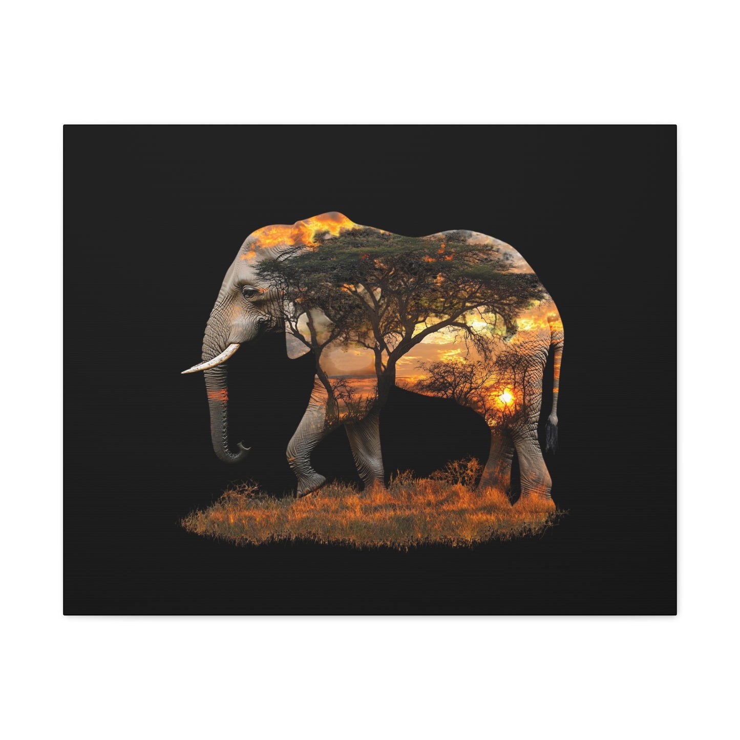 Elephant Tree Matte Canvas Art