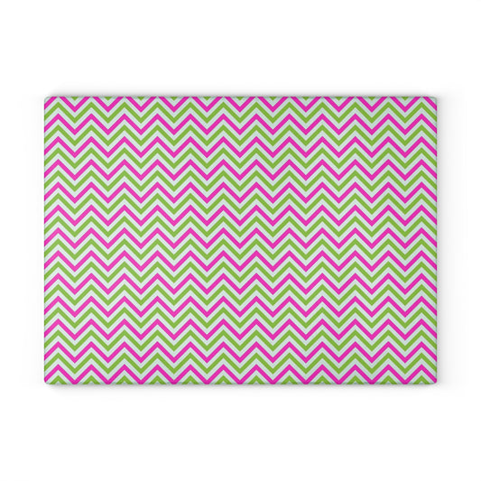 Vibrant Chevron Glass Cutting Board