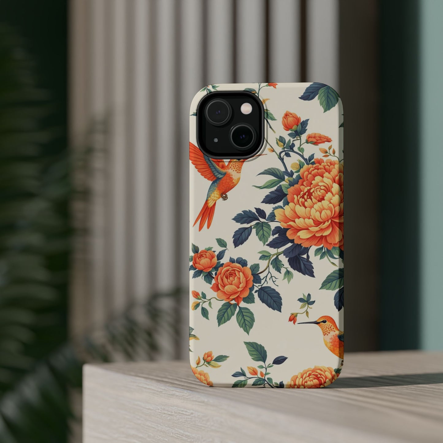 Floral Hummingbird Magnetic Phone Case — Impact-Resistant Protective Cover
