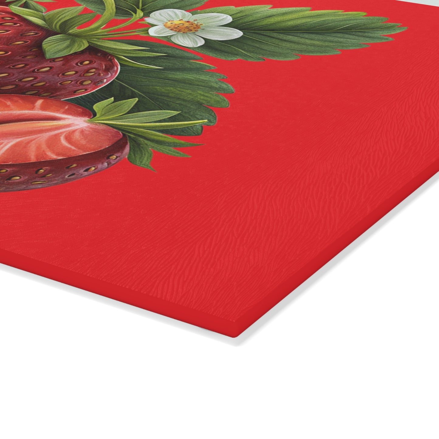 Vibrant Strawberry Glass Cutting Board