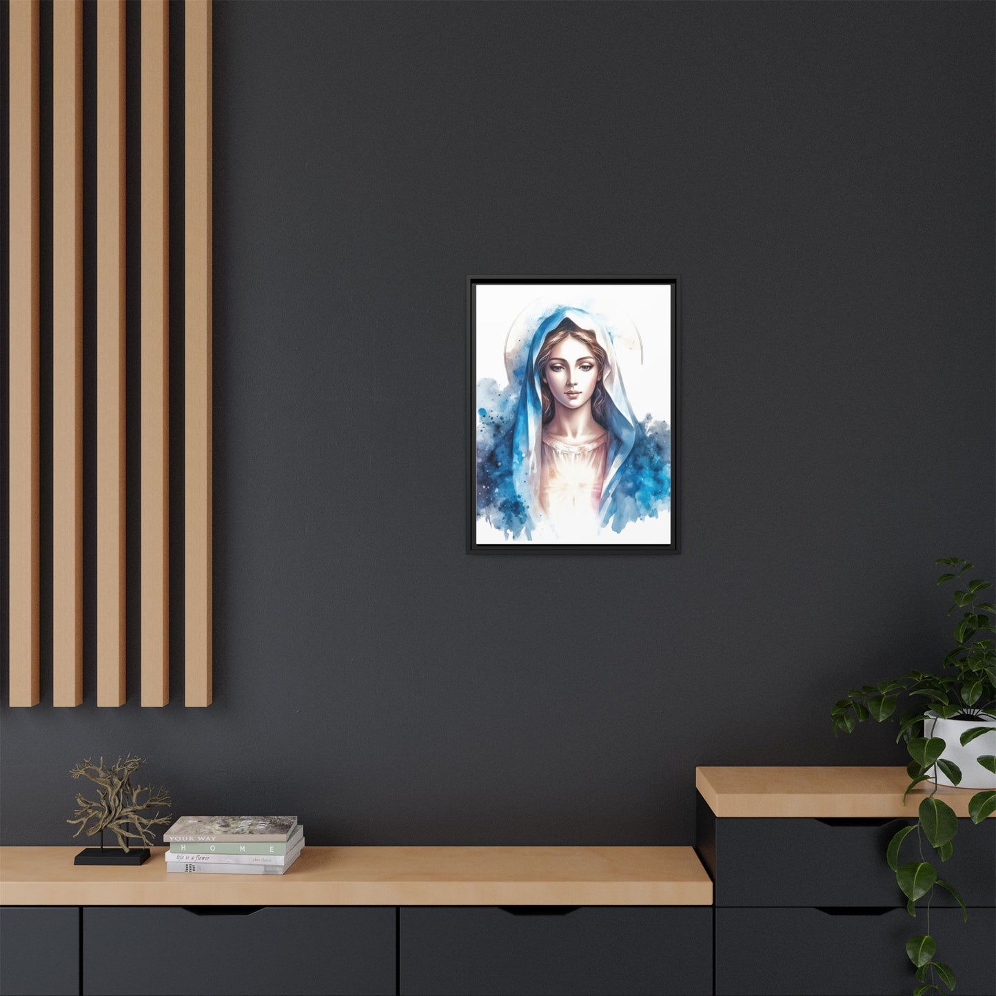 Framed Canvas Art Print, Spiritual Decor, Religious Artwork, Wall Decor, Gift for Faith, Elegant Home Decoration
