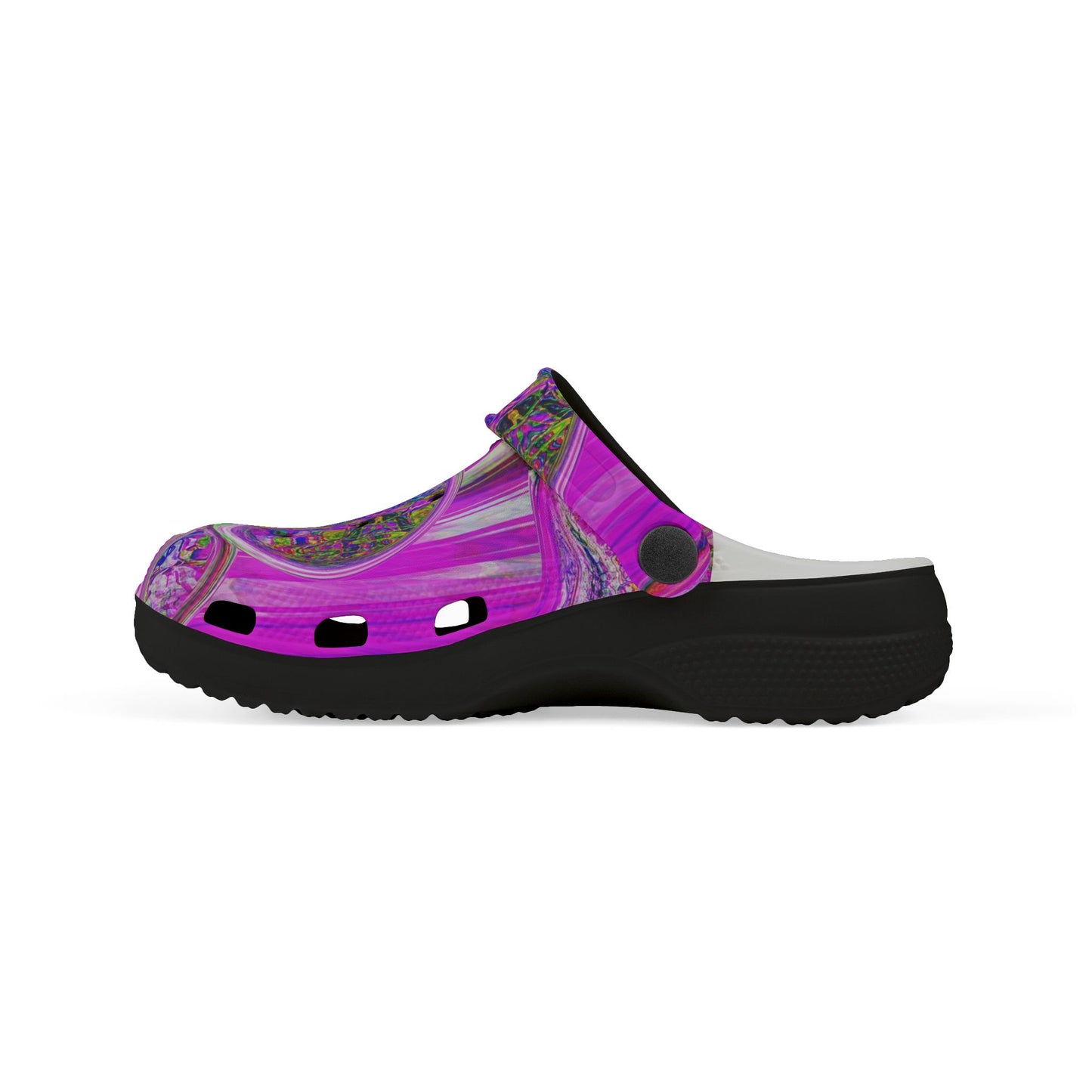 Kids Purple Swirl EVA Foam Clogs — Colorful Psychedelic All-Over Print
