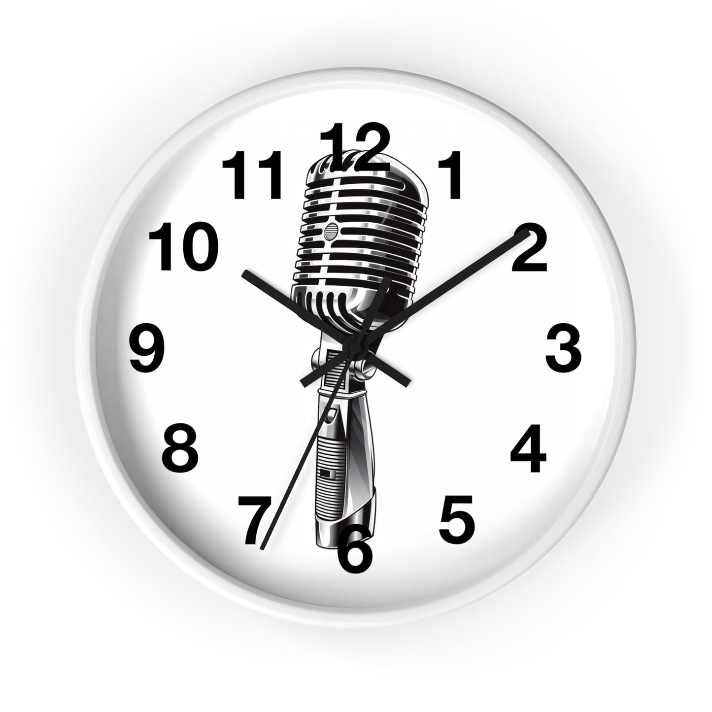 Retro Microphone Wall Clock | Vintage Mic Analog Clock