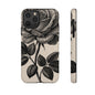 Black Rose Phone Case, Tough Cases with Floral Design, Elegant Tech Accessory, Gift for Flower Lovers, Stylish Protection