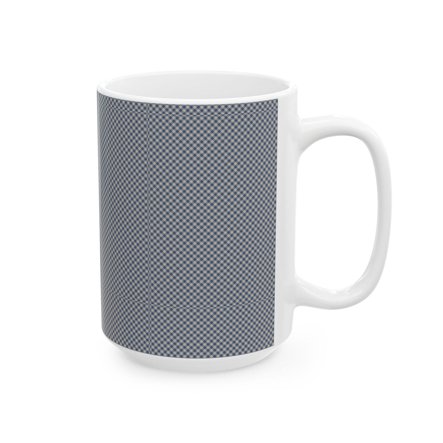 Stylish Checkered Ceramic Mug - Modern Coffee Cup, Daily Use, Gift for Him/Her, Home Decor, Birthday/Housewarming