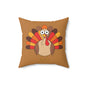 Thanksgiving Turkey Pillow, Cute Square Cushion, Fall Decor, Holiday Gift, Home Decoration, Cozy Thanksgiving
