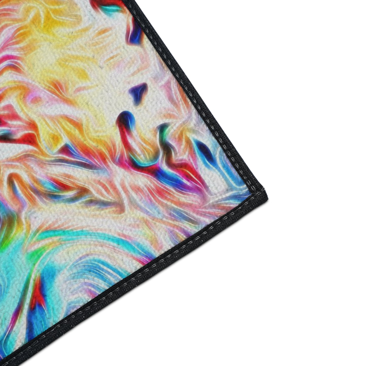 Abstract Swirl Heavy-Duty Floor Mat — Vibrant Colorful Entryway Rug
