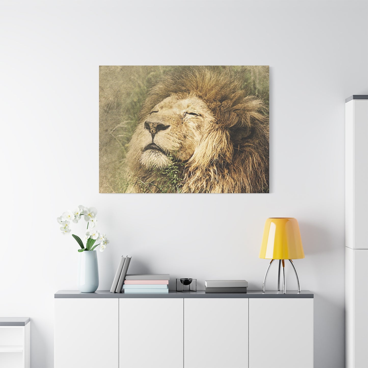Lion Portrait Matte Canvas Print — Stretched 1.25" Wall Art