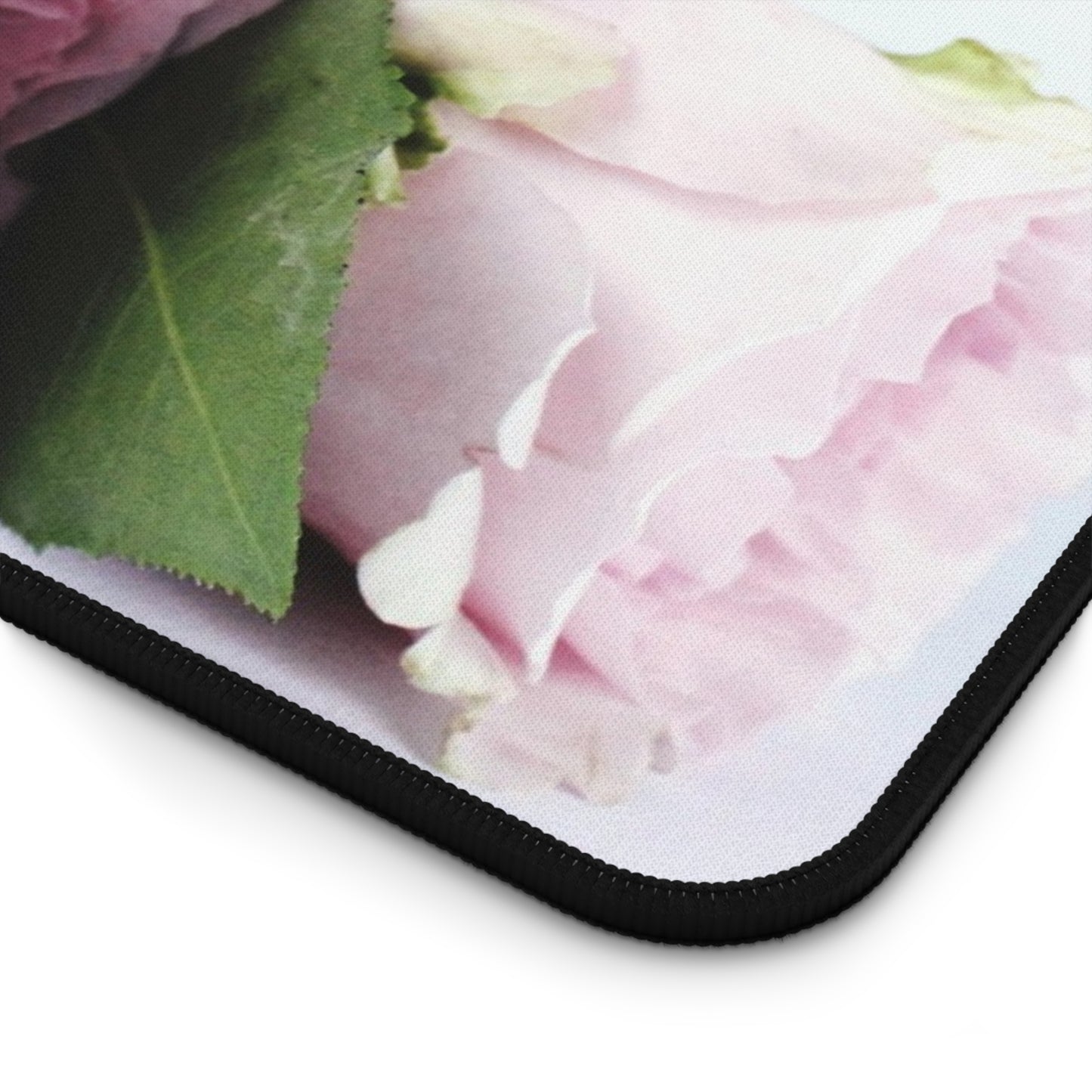Floral Rose Desk Mat — Pink Peony Bouquet Mouse Pad for Office & Home