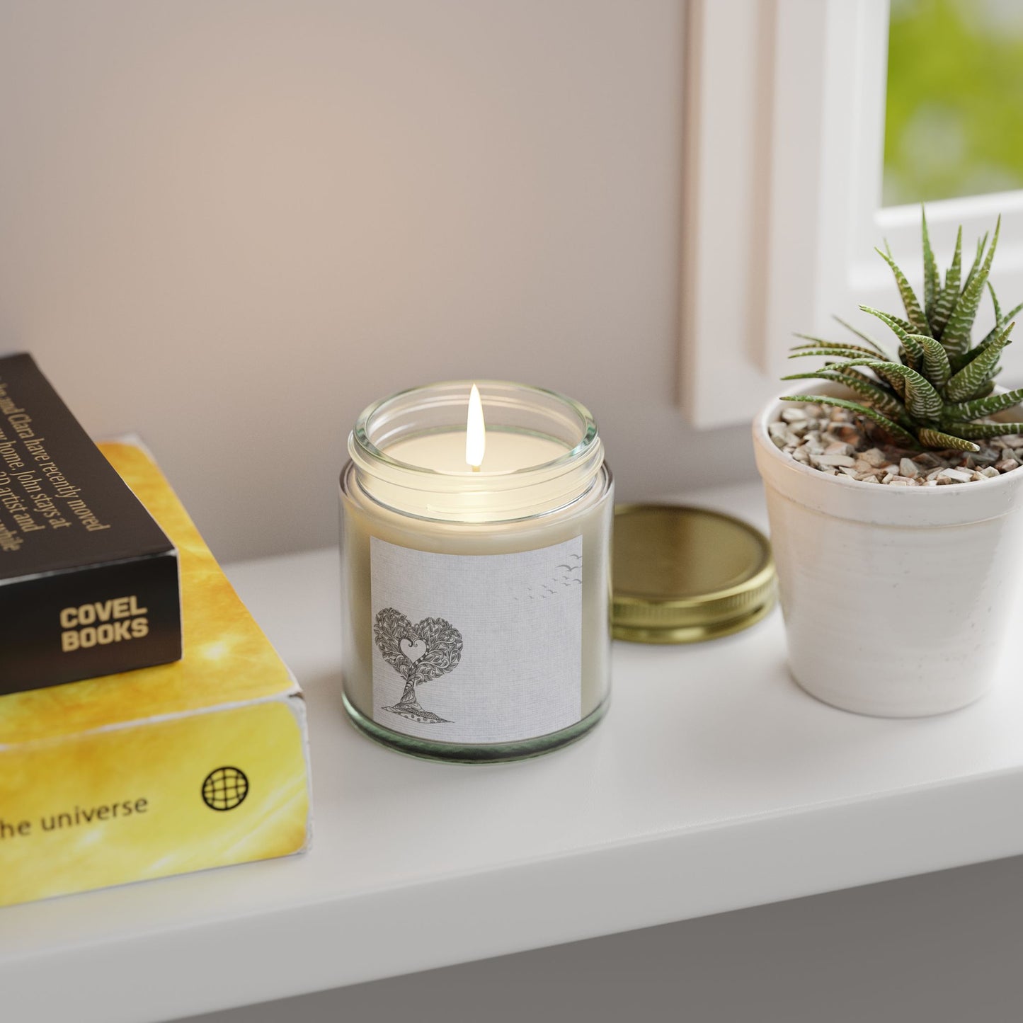 Heart Tree Scented Candle | Coconut Apricot Wax | Eco-Friendly Gift | Relaxation | Home Decor | Aromatherapy