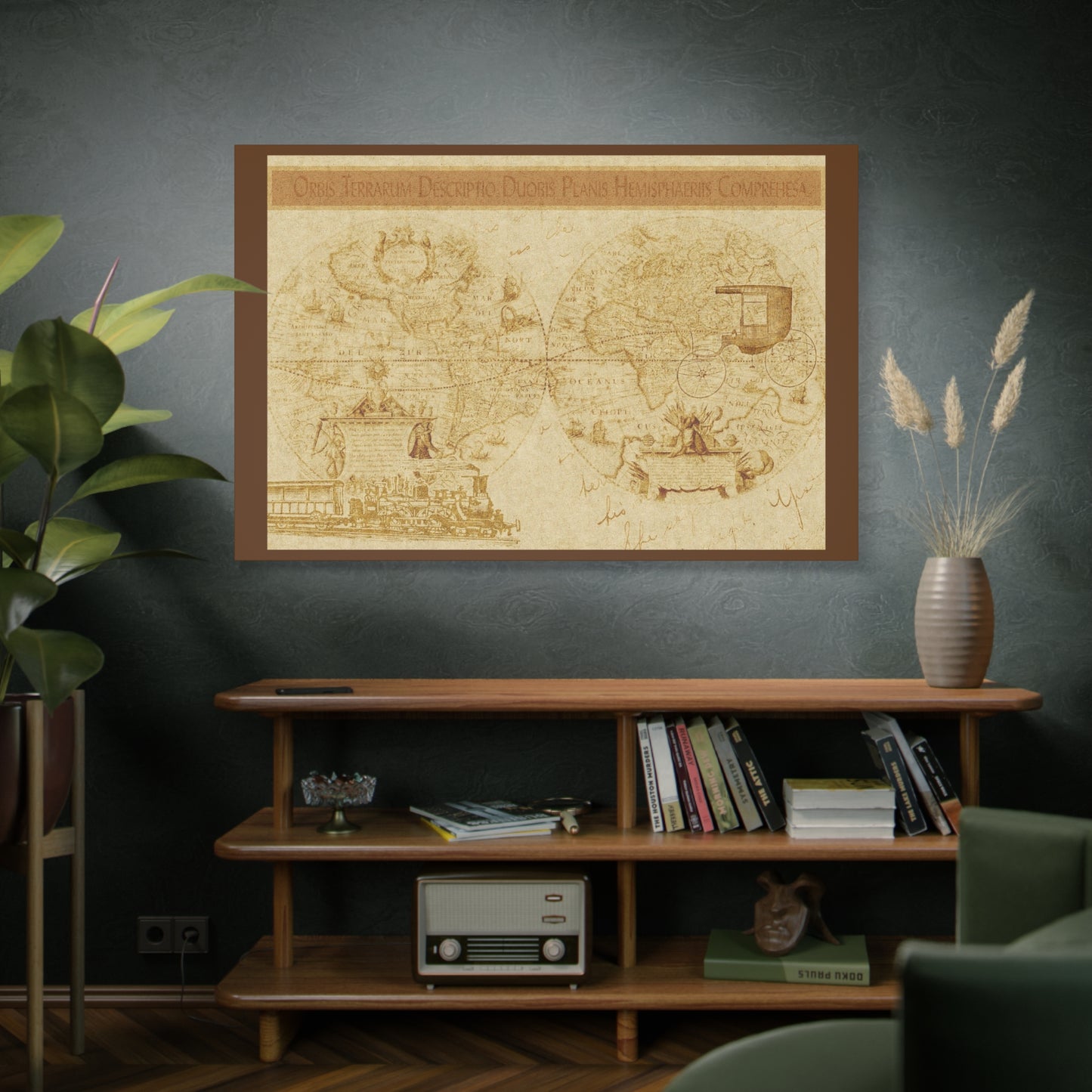 Vintage World Map Canvas Print — Matte Stretched Wall Art