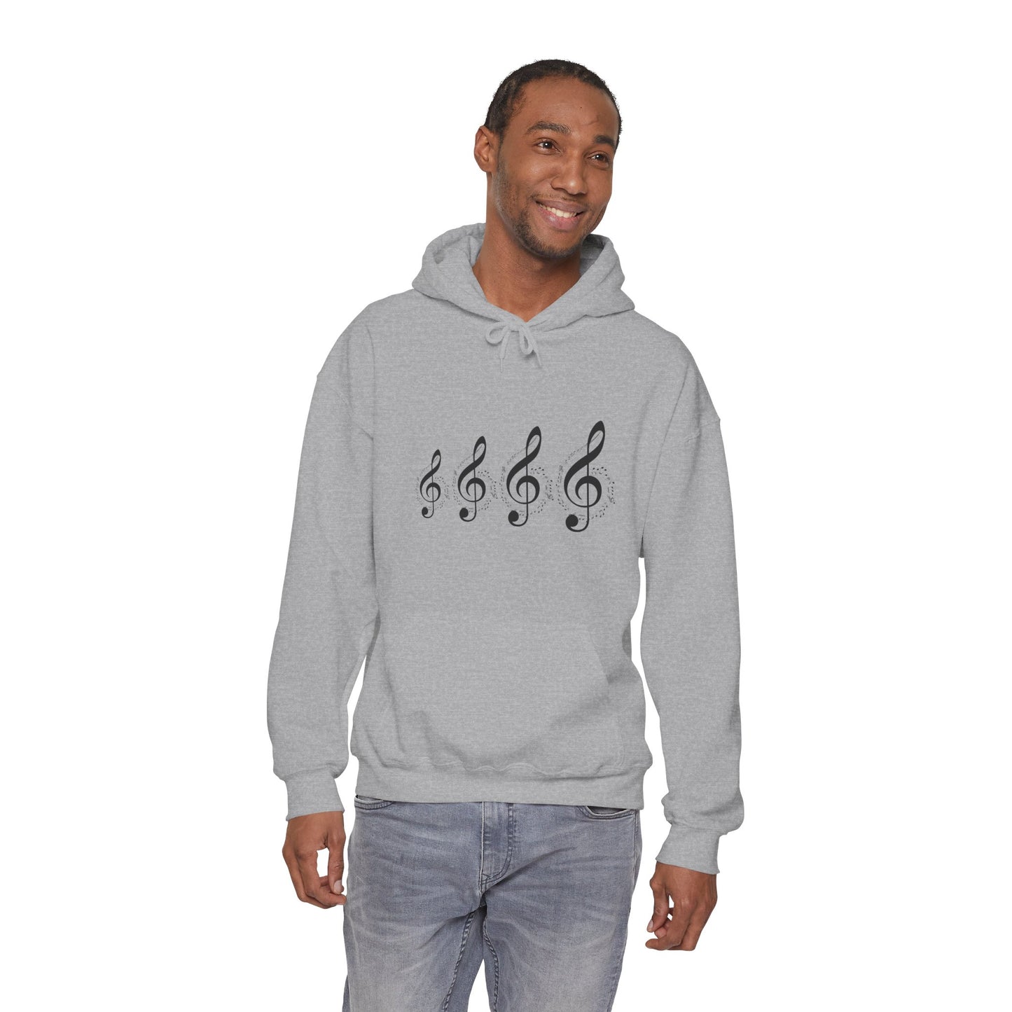 Treble Clef Hoodie – Minimal Music Note Graphic Sweatshirt for Musicians