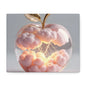 Surreal Glass Apple Canvas – Lightning & Pink Clouds Wall Art