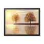 Framed Matte Canvas Wall Art — Golden Autumn Trees Reflection