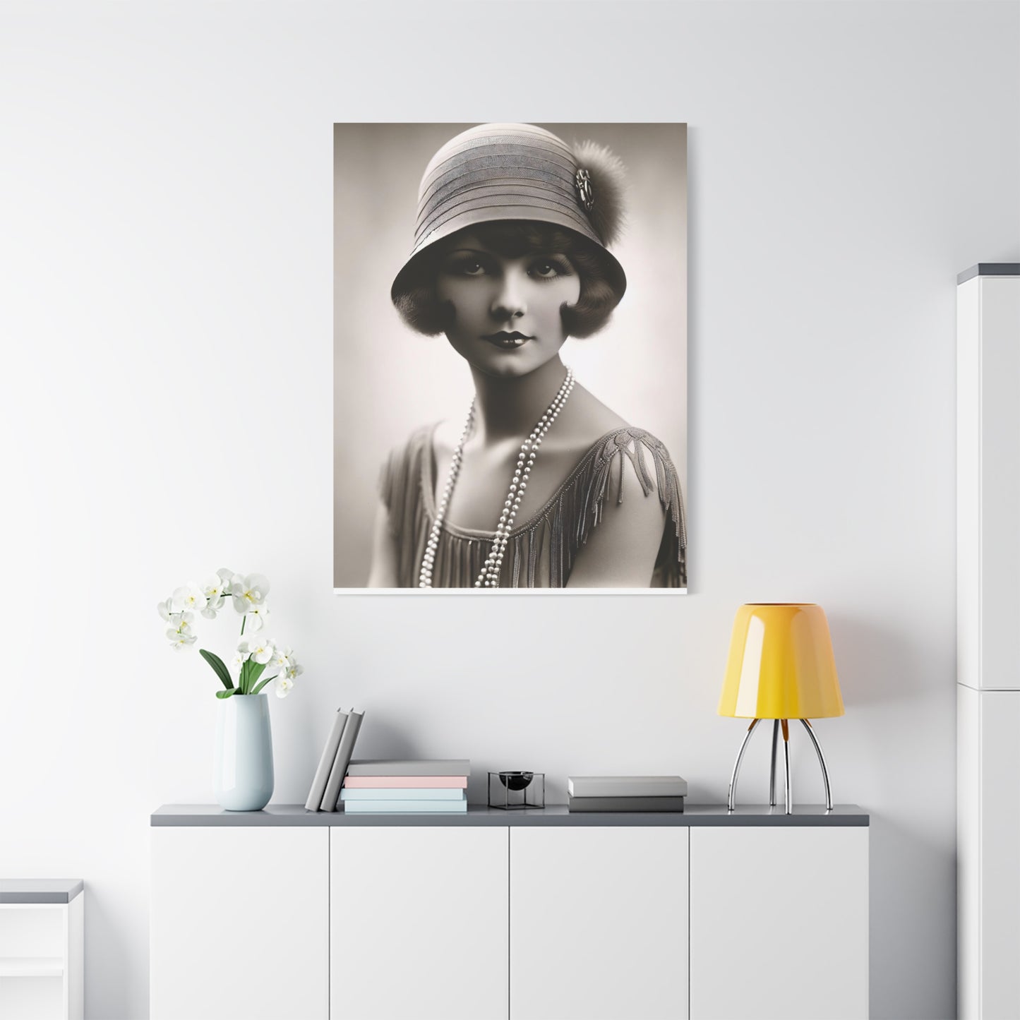 Vintage 1920s Flapper Portrait Canvas