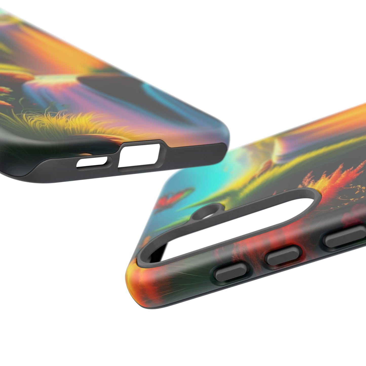 Phone Case - Vibrant Waterfall Landscape with Butterfly | Colorful Nature Protective Case