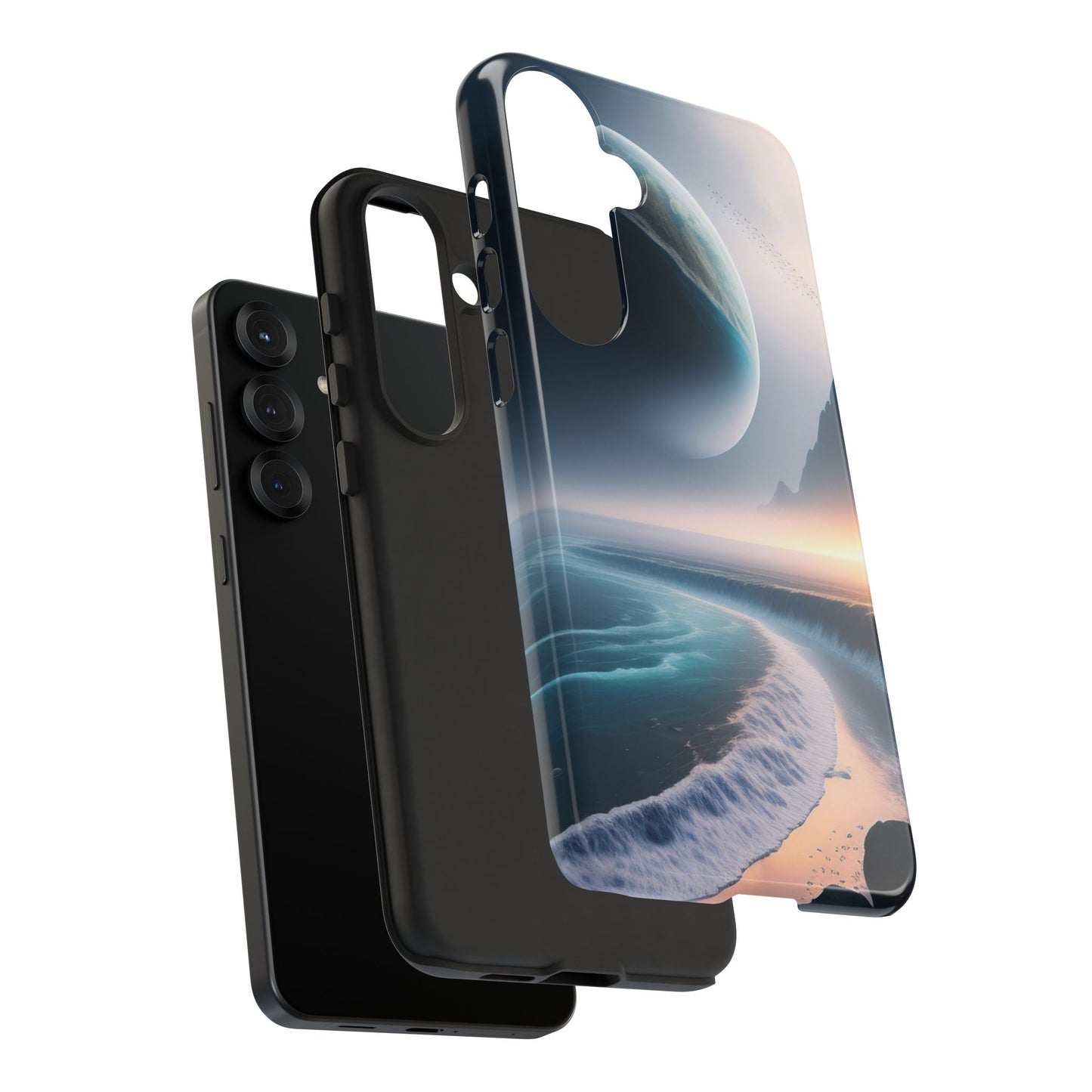 Galaxy Ocean Phone Case — Surreal Planet Beach Tough Case