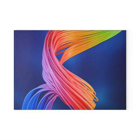Vibrant Abstract Glass Cutting Board, Kitchen Decor, Colorful Gift, Modern Art, Cutting Surface, Housewarming Present