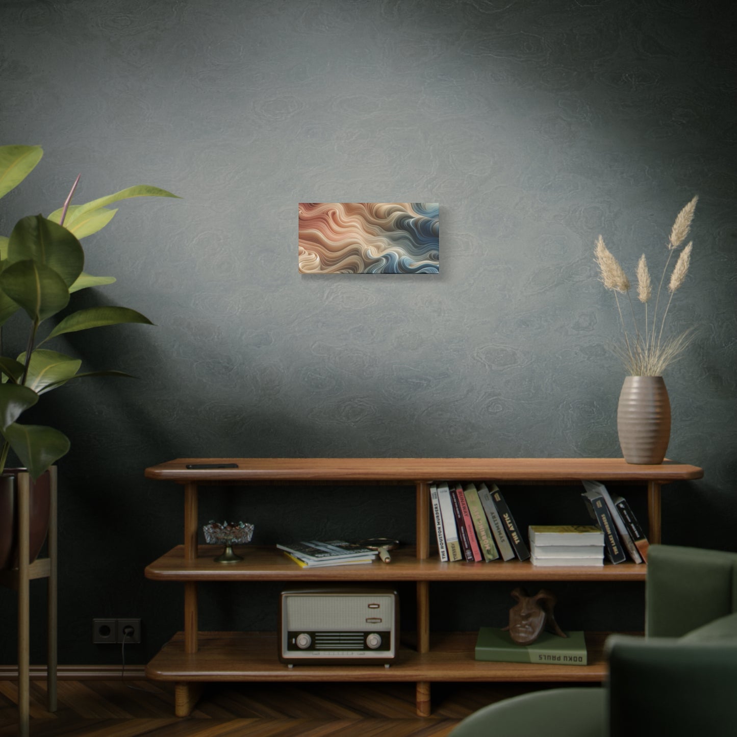 Abstract Swirl Matte Canvas Wall Art — Fluid Earth Tones, Stretched 1.25"