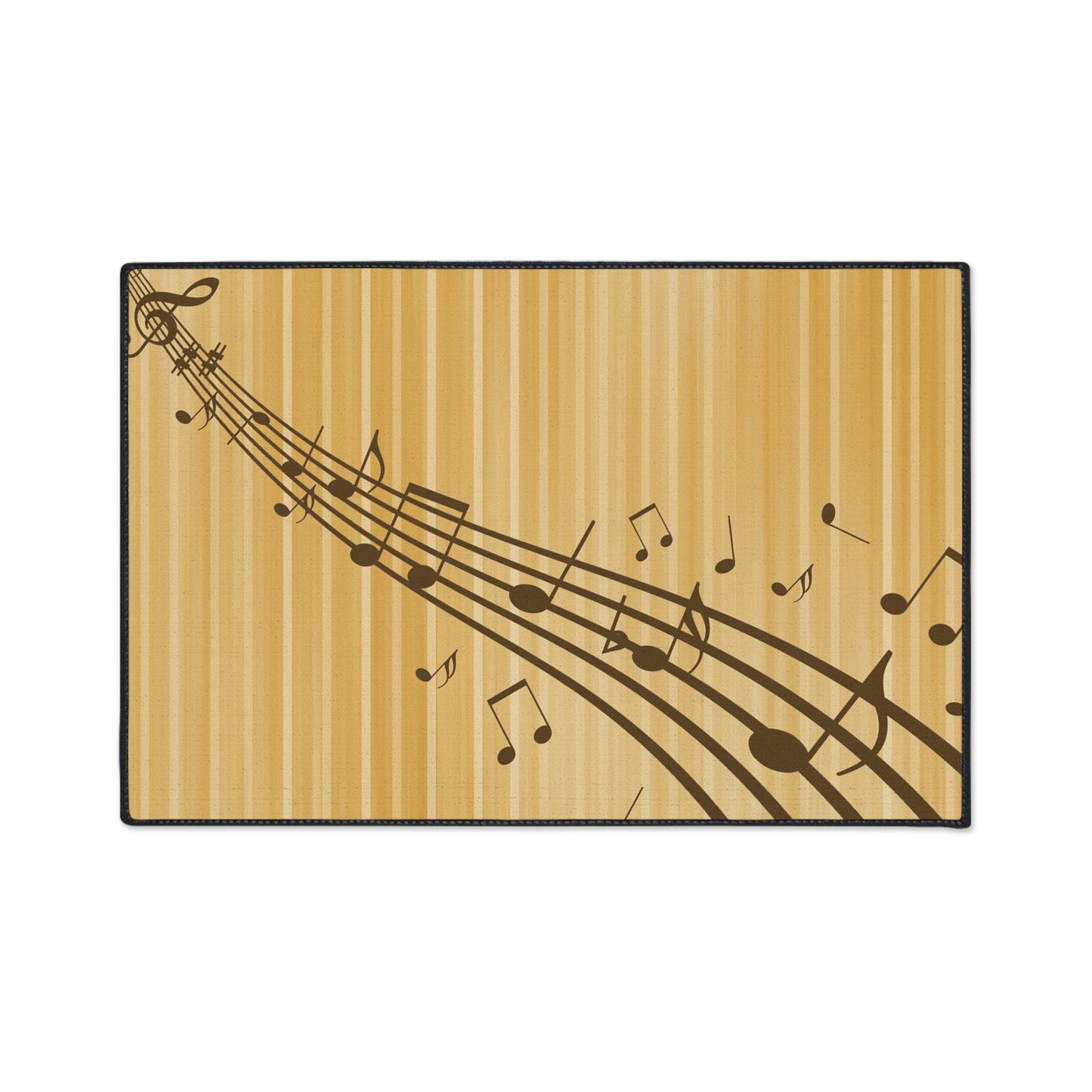 Music Notes Heavy-Duty Floor Mat — Non-Slip Musical Entry/Studio Rug